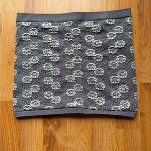 Urban Outfitters Gray and White Floral Tube Top